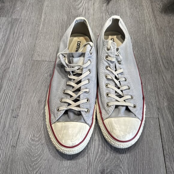 Converse  Chuck Taylor All Star Washed OX Distressed Denim Gray Men Size 10.5 - Picture 2 of 10